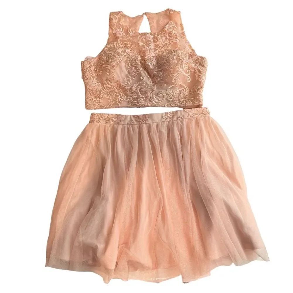 As You Wish Peach 2 Piece Dress Size 13